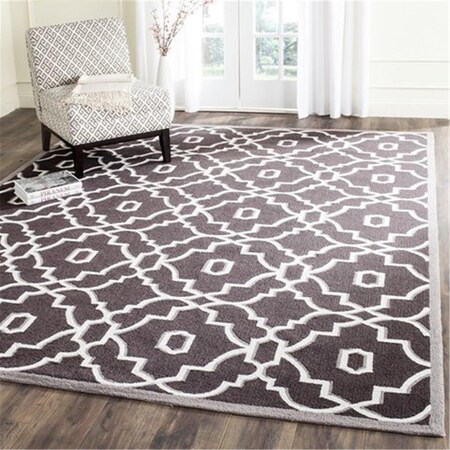Safavieh Four Seasons Hand Hooked Rectangle Rug- Dark Grey - Ivory- 8 x 10 ft. FRS237C-8